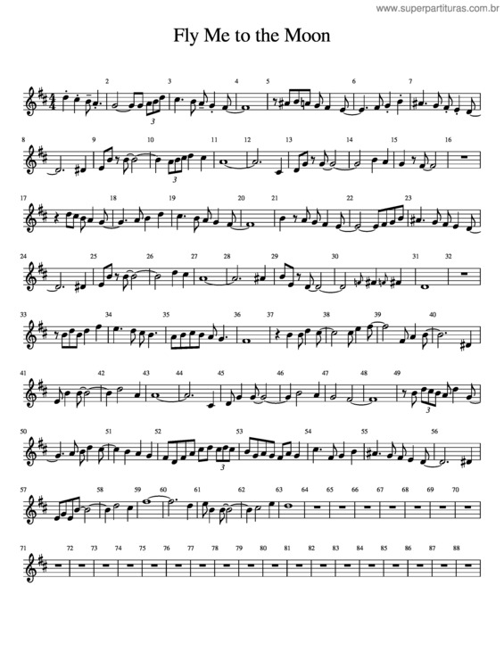Partitura da música Fly Me To The Moon Tumpet