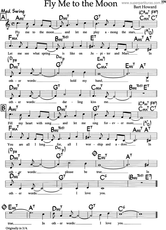 Partitura da música Fly Me To The Moon v.16