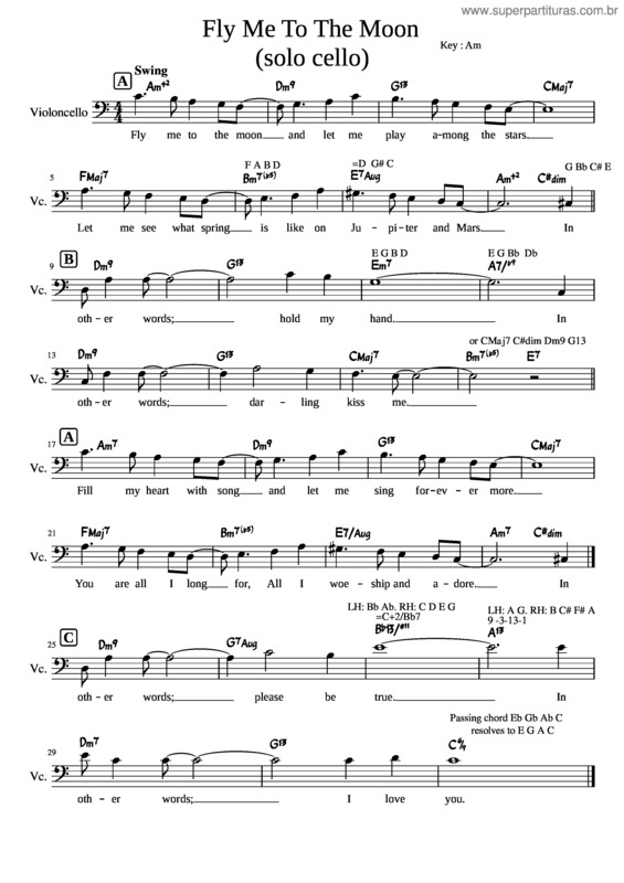 Partitura da música Fly Me To The Moon v.28