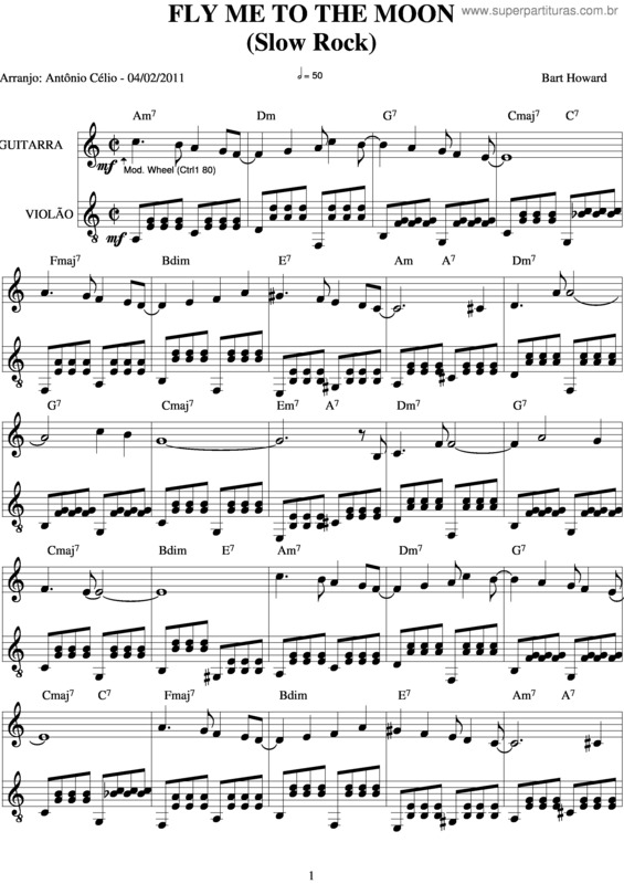 Partitura da música Fly Me To The Moon v.3