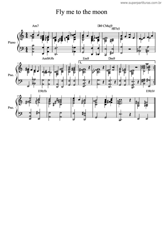 Partitura da música Fly Me To The Moon v.31
