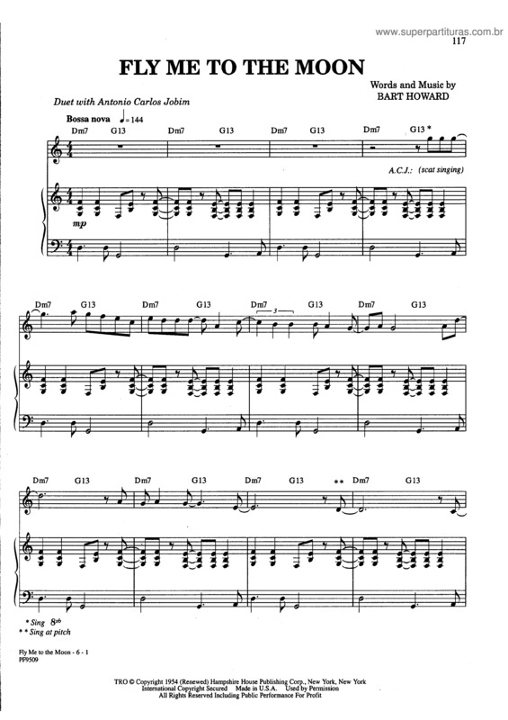 Partitura da música Fly Me To The Moon v.4