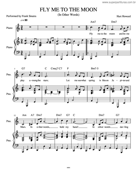 Partitura da música Fly Me To The Moon v.46