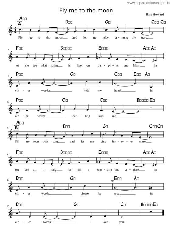 Partitura da música Fly Me To The Moon v.52