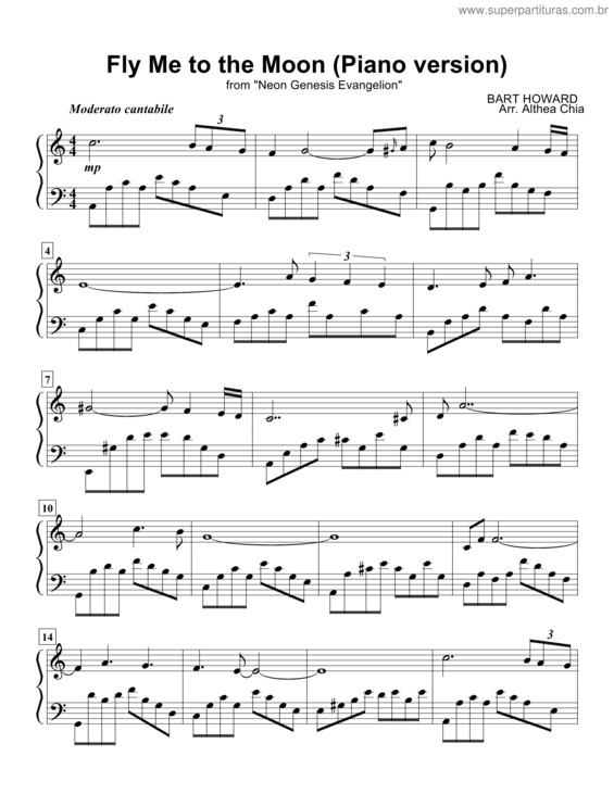 Partitura da música Fly Me To The Moon v.6