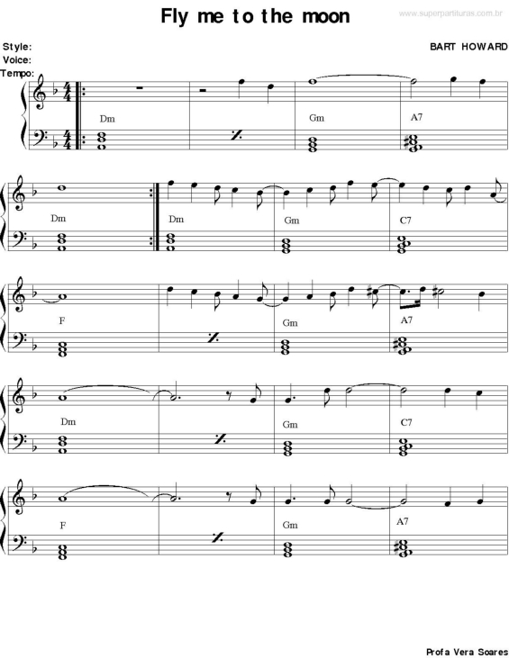 Partitura da música Fly Me to the Moon