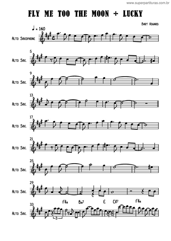 Partitura da música Fly Me Too The Moon + Lucky v.2