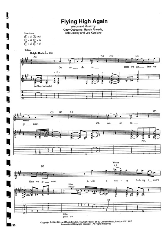 Partitura da música Flying High Again