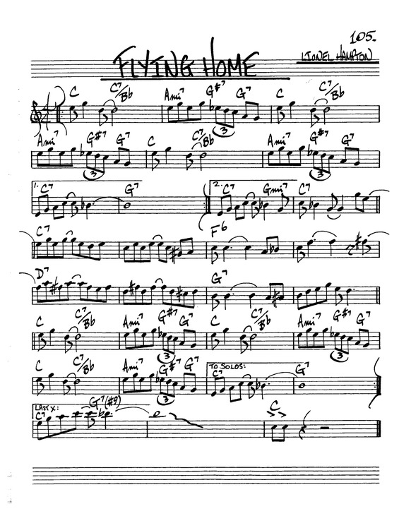 Partitura da música Flying Home