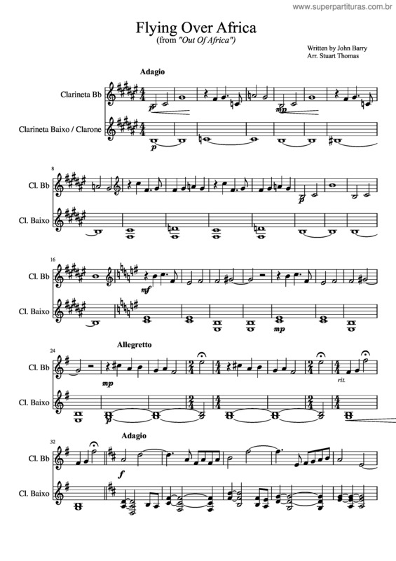 Partitura da música Flying Over Africa
