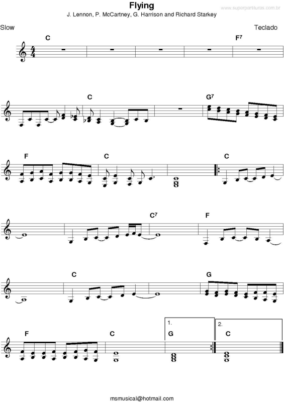 Partitura da música Flying v.2