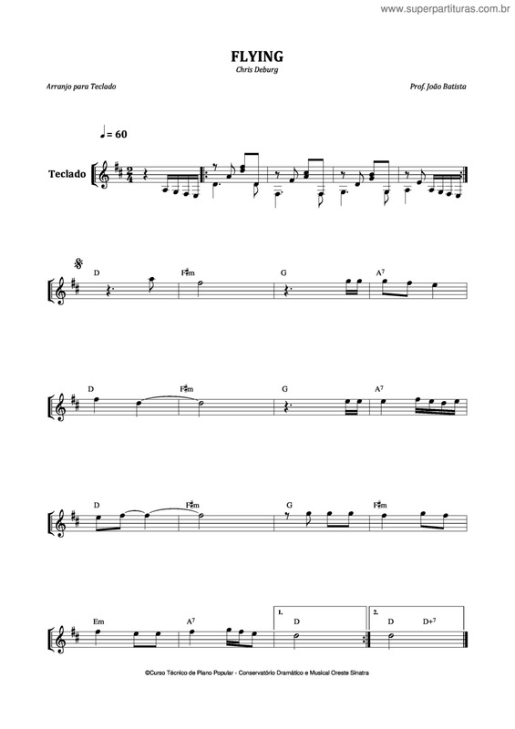 Partitura da música Flying v.4