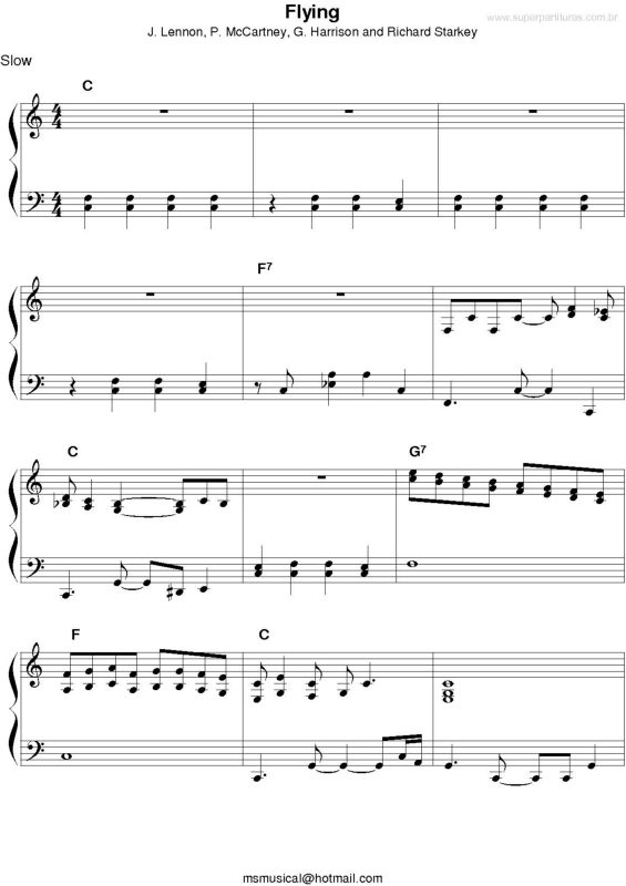 Partitura da música Flying