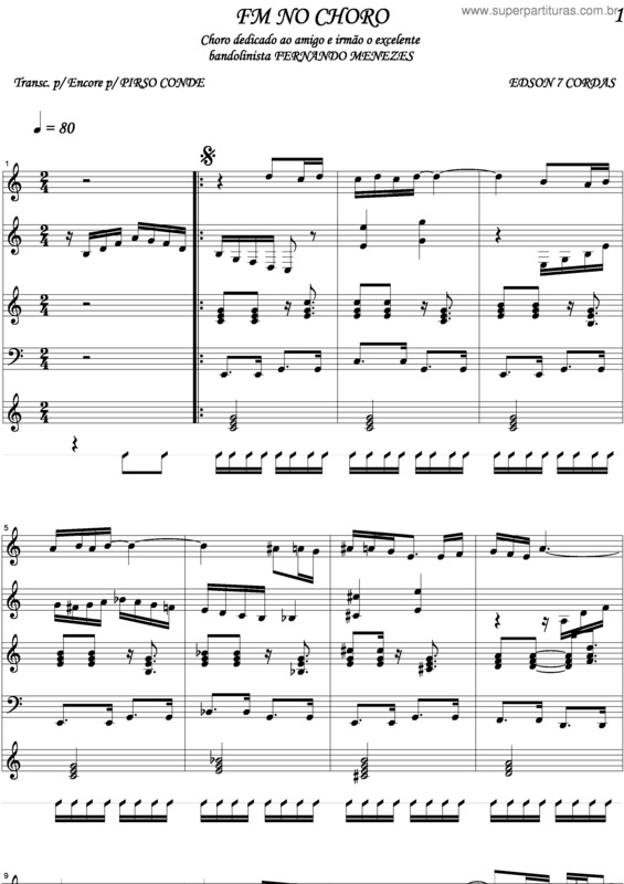 Partitura da música Fm No Choro