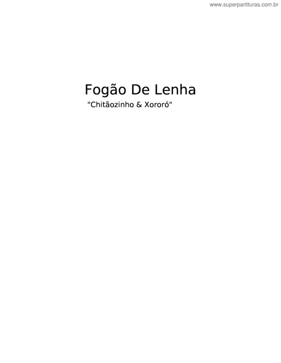 Partitura da música Fogão De Lenha – Padre Fábio De Melo