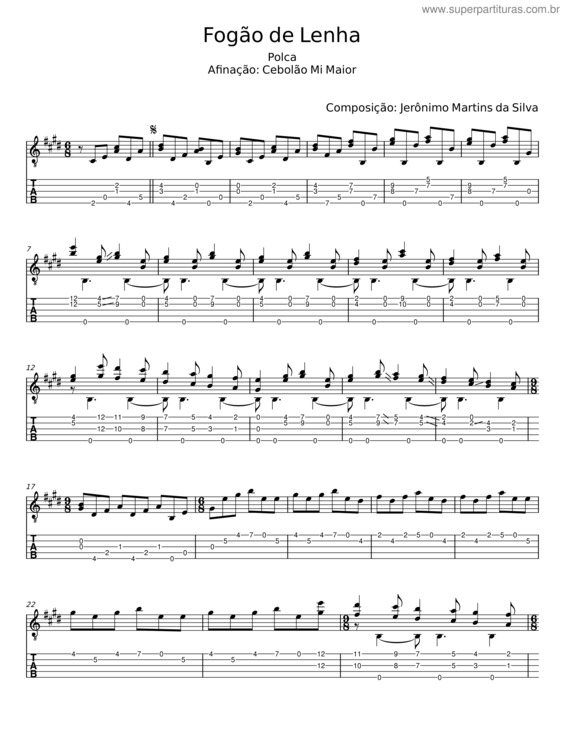 Partitura da música Fogão De Lenha v.3