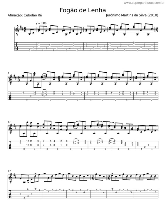 Partitura da música Fogão De Lenha v.4