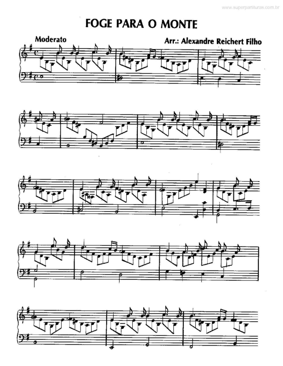 Partitura da música Foge Para o Monte