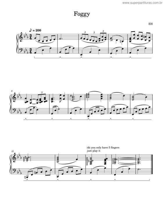 Partitura da música Foggy