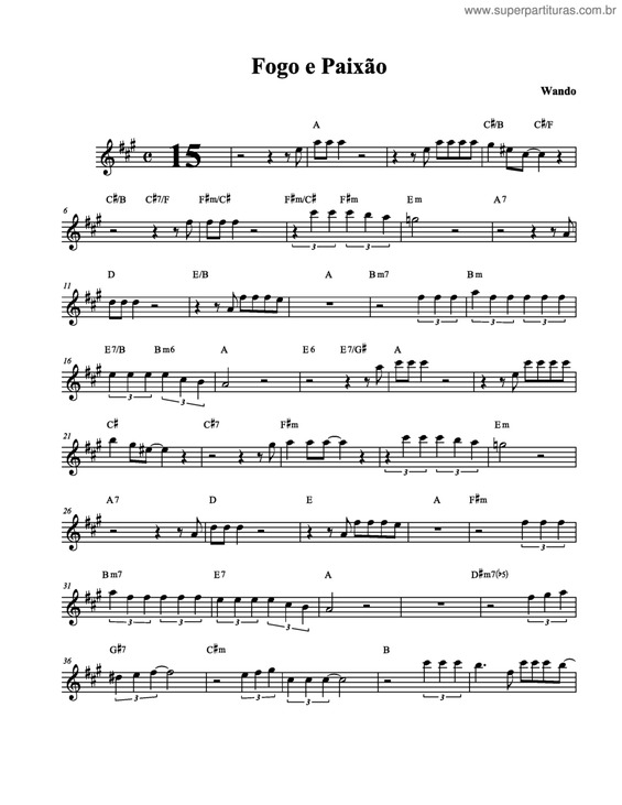 Partitura da música Fogo E Paixão v.2