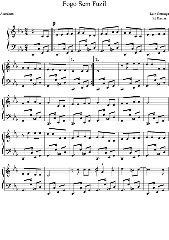 Partitura da música Fogo Sem Fuzil v.2