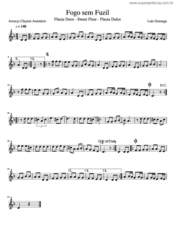Partitura da música Fogo Sem Fuzil v.3