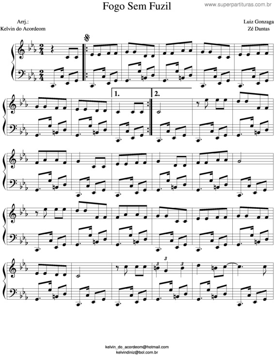 Partitura da música Fogo Sem Fuzil