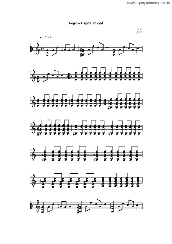 Partitura da música Fogo