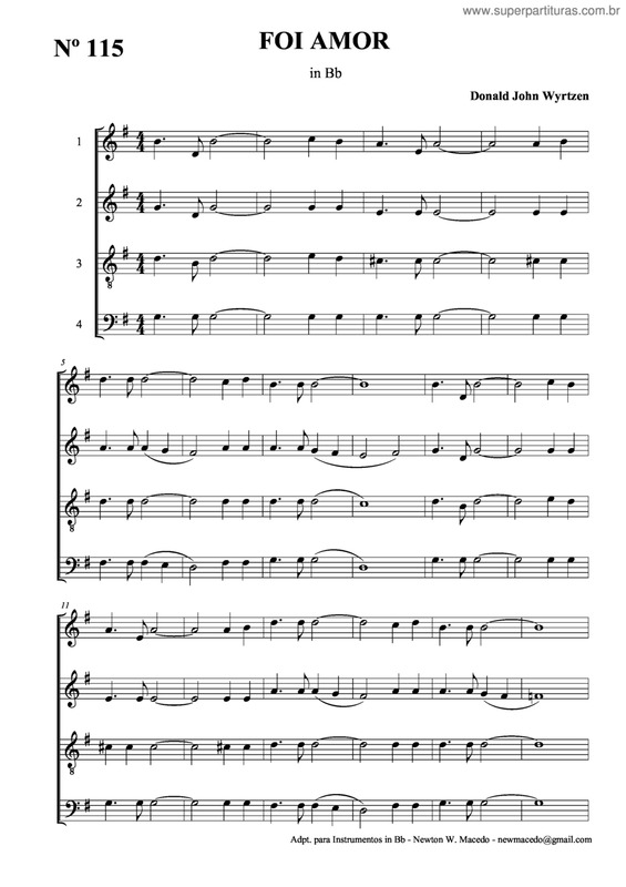 Partitura da música Foi Amor v.2