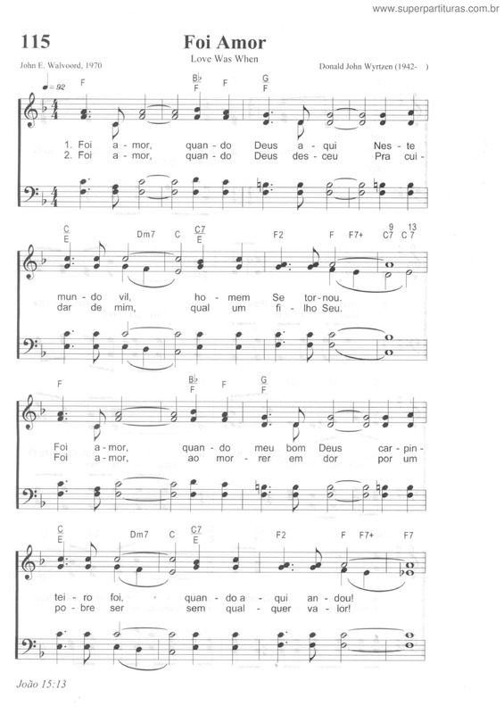 Partitura da música Foi Amor