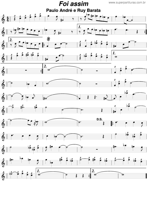 Partitura da música Foi Assim v.4