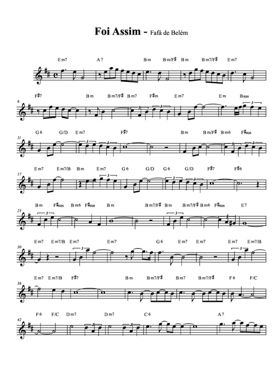 Partitura da música Foi Assim v.7