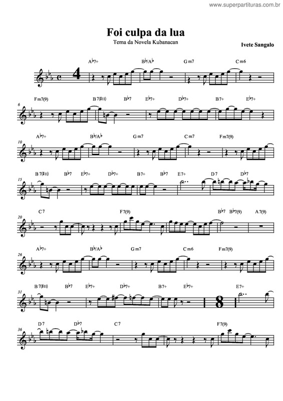 Partitura da música Foi Culpa Da Lua v.3