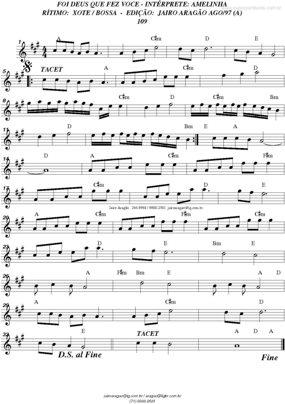 Partitura da música Foi Deus Que Fez Você v.2