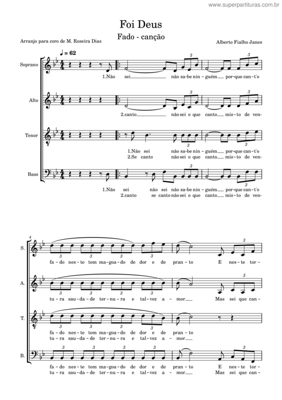 Partitura da música Foi Deus v.11