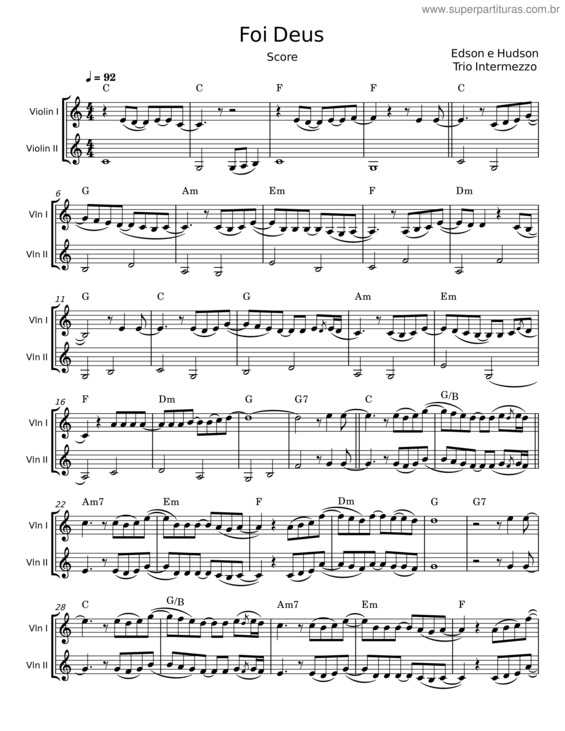 Partitura da música Foi Deus v.12