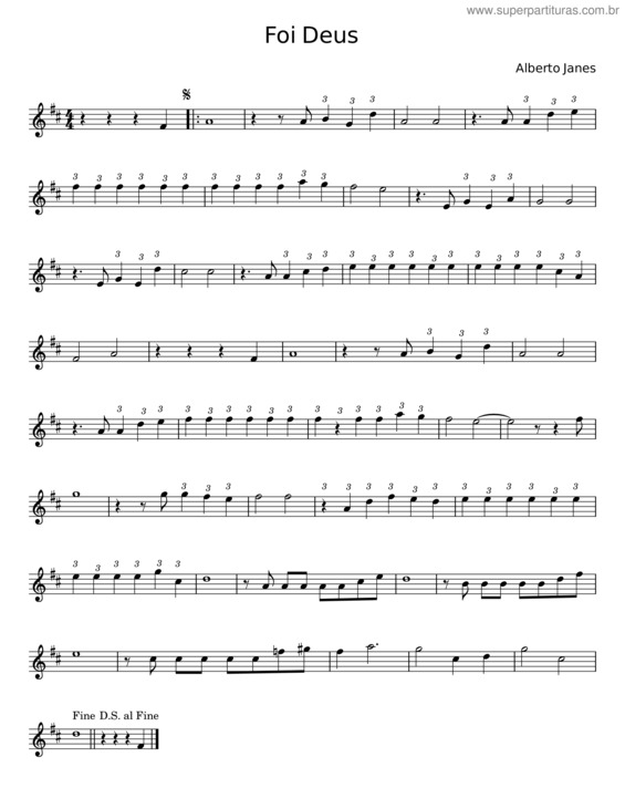 Partitura da música Foi Deus v.14