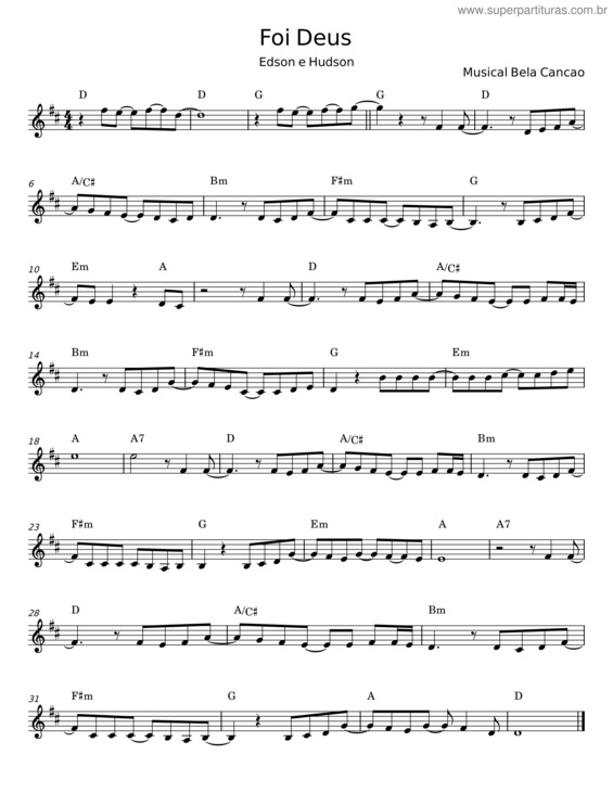 Partitura da música Foi Deus v.15
