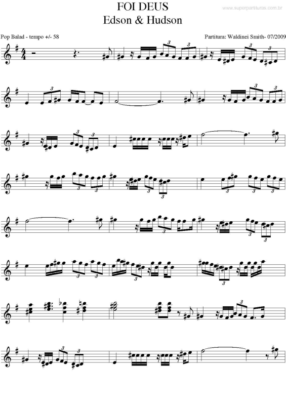 Partitura da música Foi Deus v.2