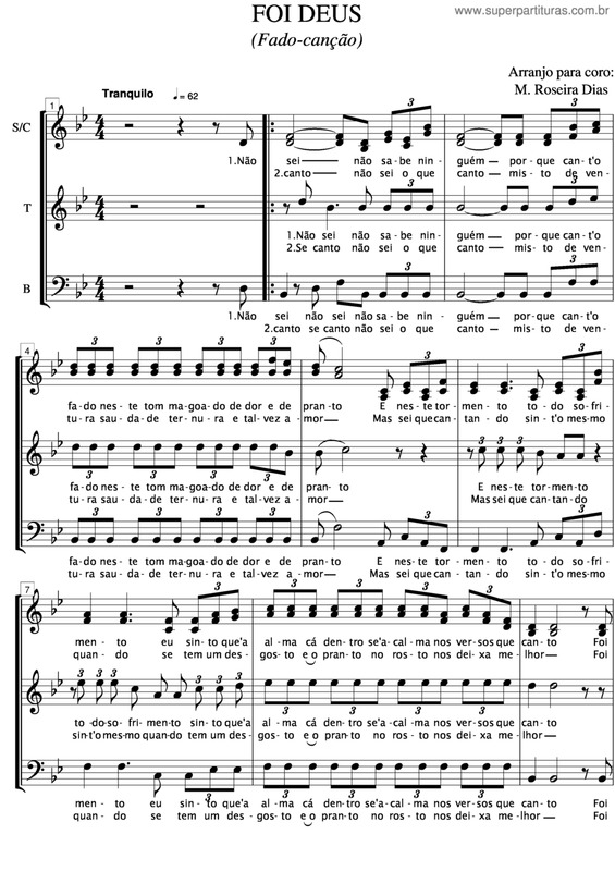 Partitura da música Foi Deus v.3