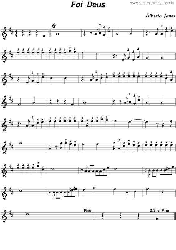 Partitura da música Foi Deus v.4