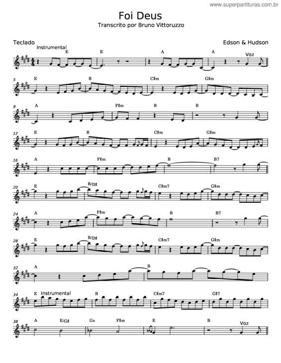 Partitura da música Foi Deus v.5