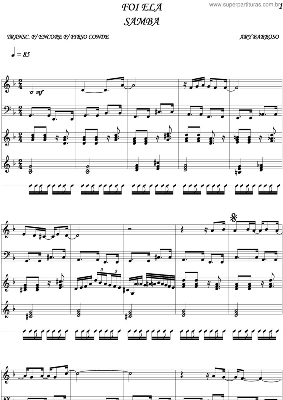 Partitura da música Foi Ela