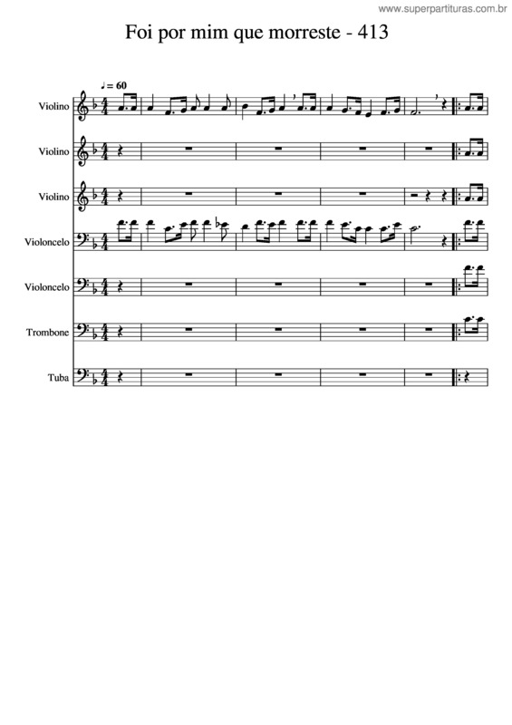 Partitura da música Foi Por Mim Que Morreste – 413