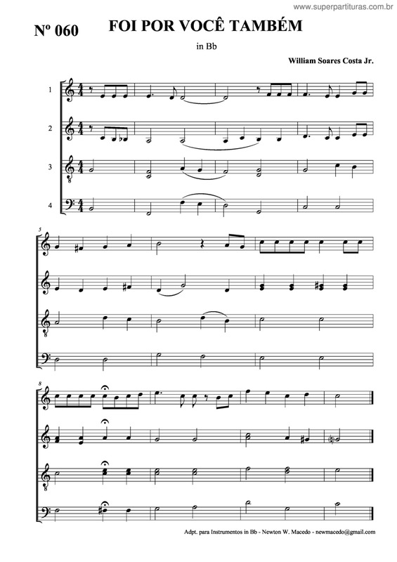 Partitura da música Foi Por Você Também v.2