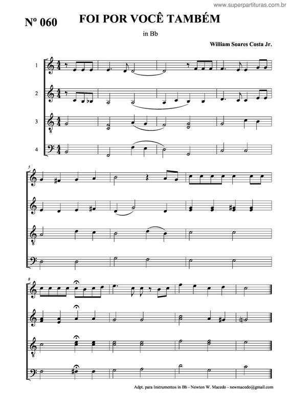 Partitura da música Foi Por Você Também v.2