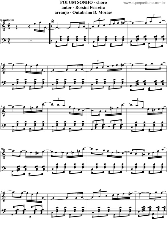 Partitura da música Foi Um Sonho v.4