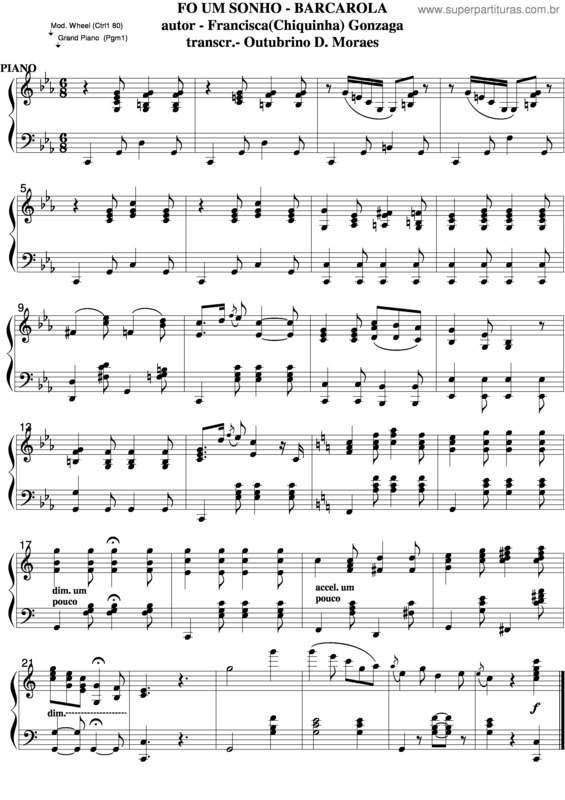 Partitura da música Foi Um Sonho v.5