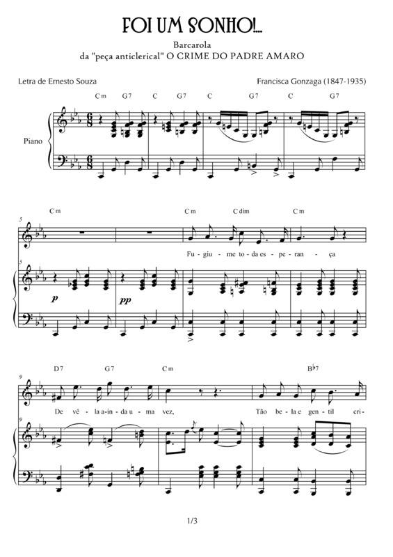 Partitura da música Foi Um Sonho v.6