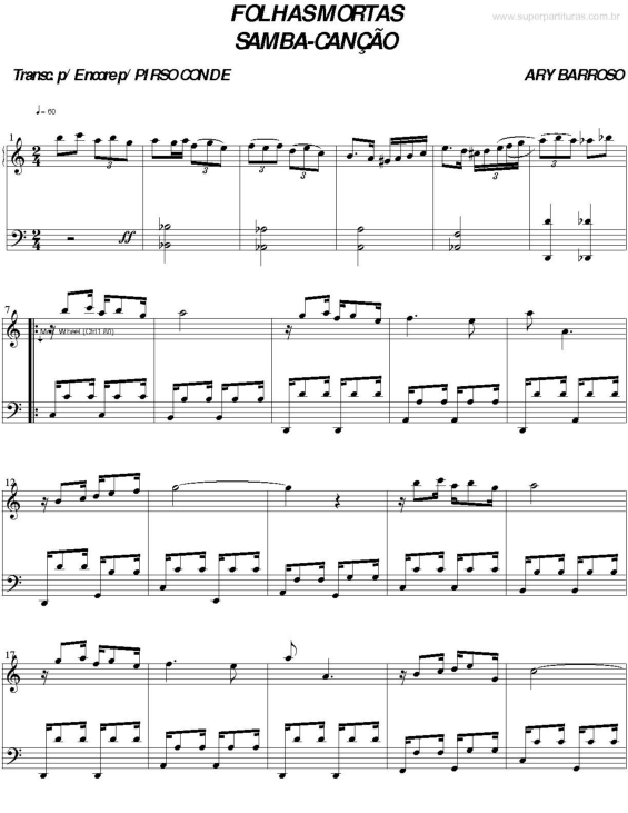 Partitura da música Folhas Mortas v.2